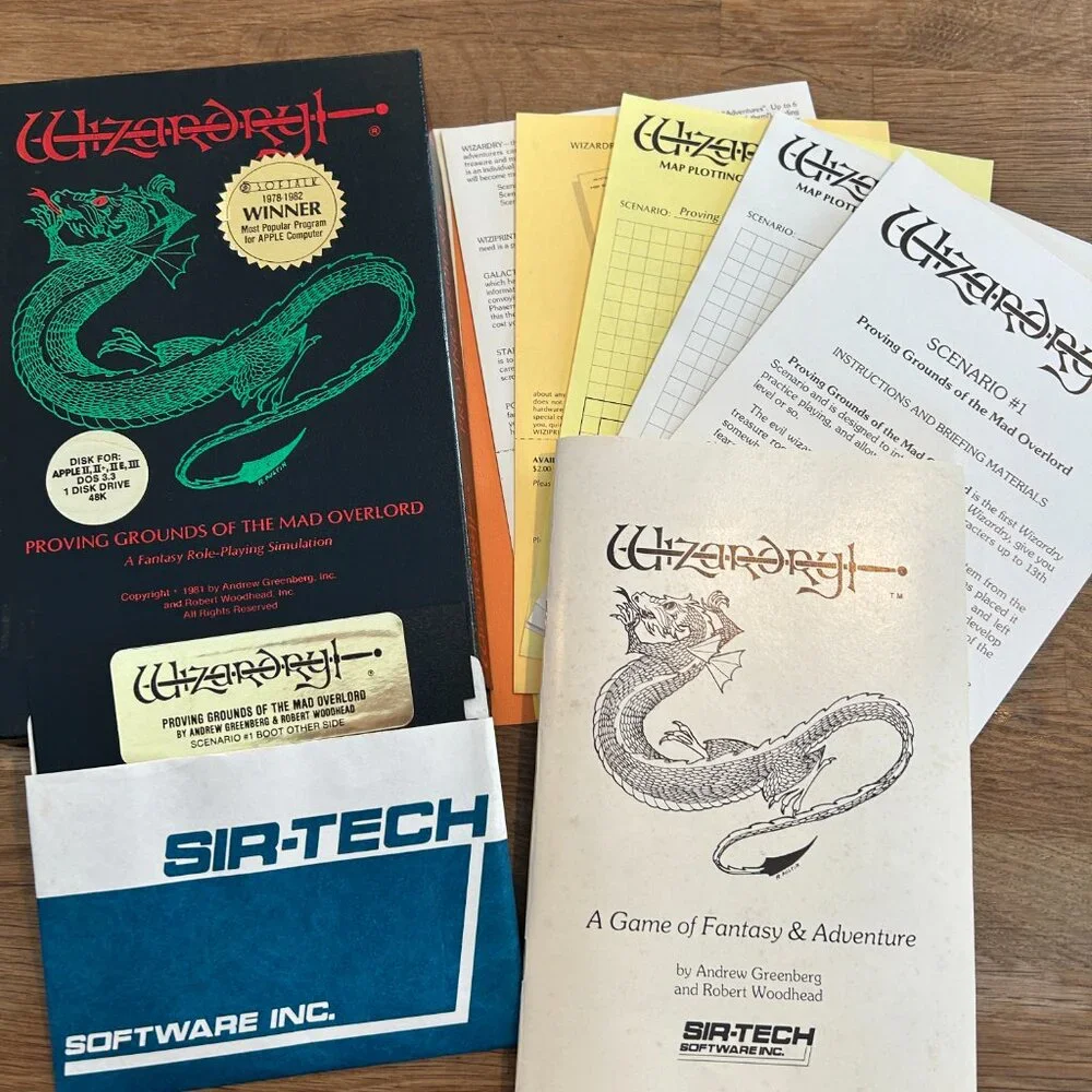 Vintage Apple II RPG Wizardry: Proving Grounds of the Mad Overlord - Sir-Tech -